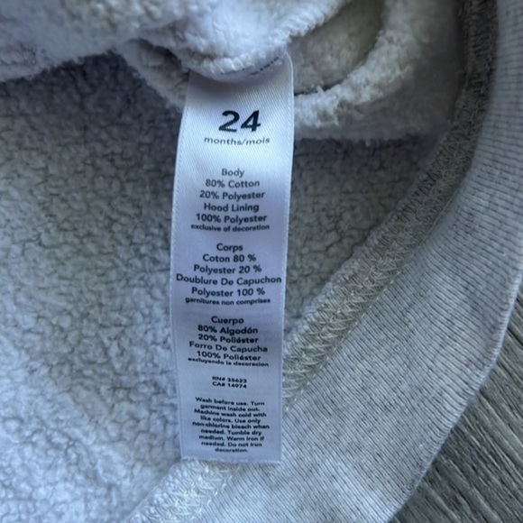 Carters White and Neon Pink Hoodie Size 24 months - Picture 6 of 8